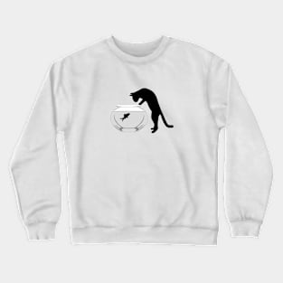 Cat with Fish Bowl Crewneck Sweatshirt